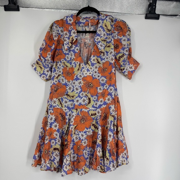 NWT Free People Sugar Crush Mini Dress in Cobalt Combo - Picture 3 of 13